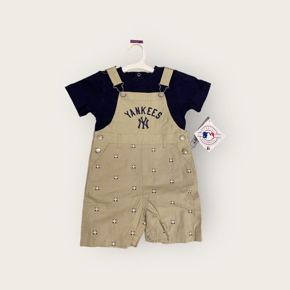 New York Yankees 2 Piece Set T-shirt Overall Kids - Picture 1 of 3
